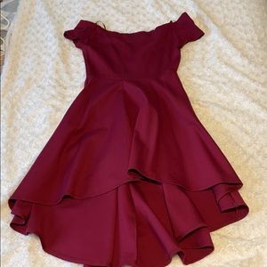 Off the shoulder high low dress